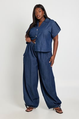 Plus Chambray Balloon Trouser