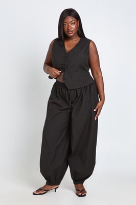 Plus Linen Look Balloon Trouser