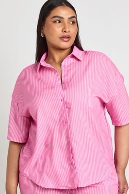 Plus Stripe Oversized Shirt