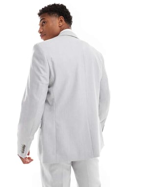 ASOS DESIGN slim suit jacket in grey herringbone