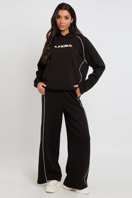 PIPED WIDE LEG JOGGERS