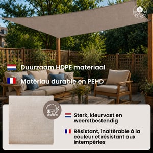 4gardenz Schaduwdoek waterdoorlatend rechthoek 4x5 mtr -