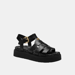 Lucy Lug Sole Sandal In Signature Jacquard