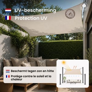 4gardenz Schaduwdoek waterdoorlatend vierkant 3x3 mtr -