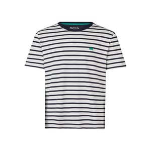 Phil & Co Heren shortama korte pyjama set crème/donkerblauw gestreept
