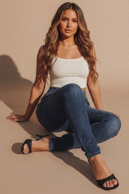 High Waisted Bum Lift Skinny Jeans- Caina