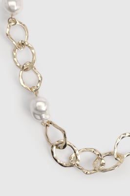 Pearl Abstract Link Necklace