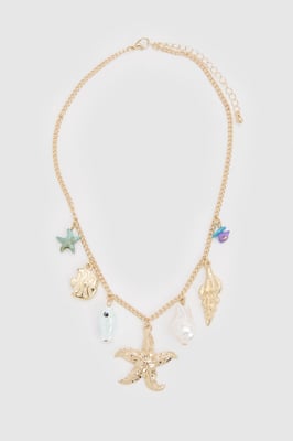 Statement Ocean Detail Charm Necklace