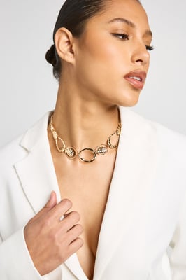 Abstract Hammered Chunky Necklace