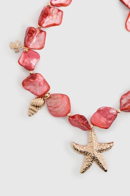 Shell Starfish Statement Charm Necklace