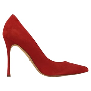 Sergio Rossi Pointed Toe Pumps in Red Suede