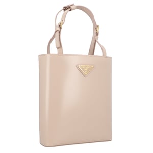Prada Triangle Logo leren handtas voor dames in beige