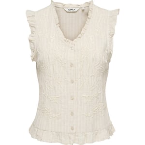 Only Onlellys s/l frill emb top wvn pumice stone