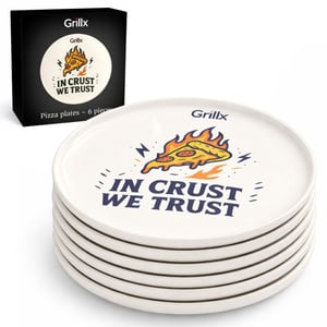 GrillX Keramieken pizzaborden set van 6 33 centimeter diameter pizza