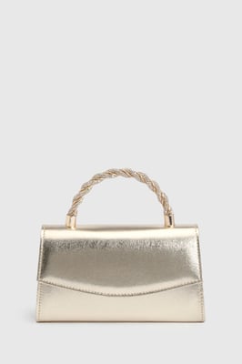 Gold Embellished Twist Handle Grab Bag