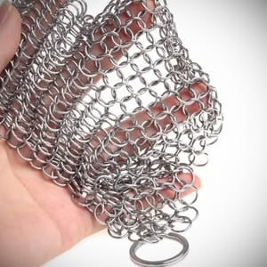 GrillX Chain mail scrubber 22 x 15 cm rvs schrubmatje staalspons voor