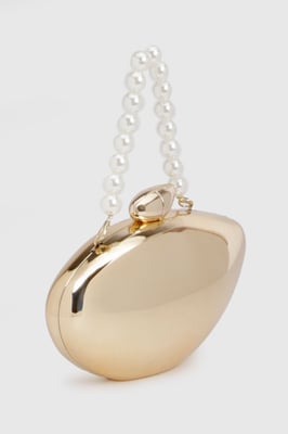 Detachable Pearl Handle Metallic Grab Bag