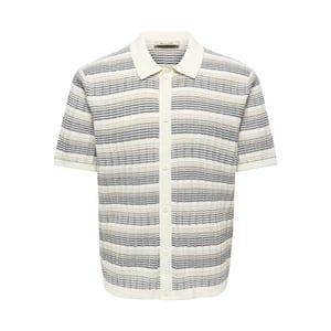 Only & Sons Onsleeds reg ss shirt knit noos ecru dessin