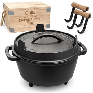 GrillX Dutch oven 9 liter inclusief opberghoes unieke handvaten luxe