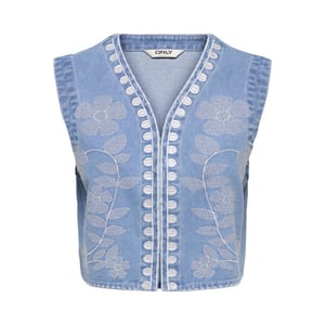 Only Onlnoella emb dnm waistcoat siji blue denim