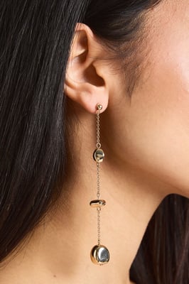 Abstract Stone Detail Drop Earrings