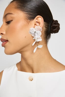 Statement Openwork Flower Drop Earrings