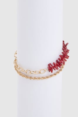 Red Beaded Anklets 2 Pack