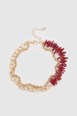 Red Beaded Anklets 2 Pack