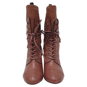 Stuart Weitzman Veruka Lace-Up Ankle Boots in Rose Pink Leather