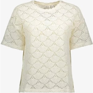 Vila Vibambena o-neck ss crochet toppb ecru