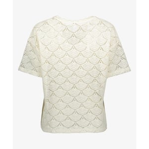 Vila Vibambena o-neck ss crochet toppb ecru
