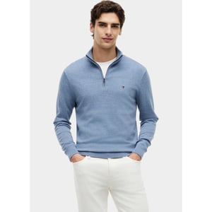 Tommy Hilfiger Half zip essential cotton zip mock mw0mw37331/d0z