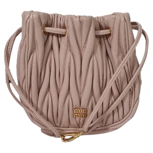 Miu Miu Matelassé Bucket Bag in Pink Leather