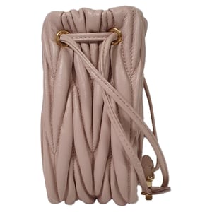 Miu Miu Matelassé Bucket Bag in Pink Leather