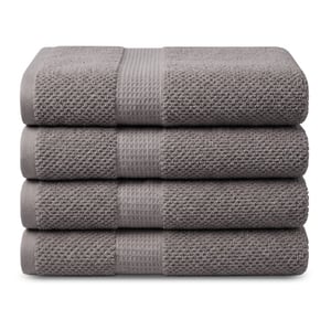 DoubleDry Popcorn weave handdoeken 70x140 cm set van 4 100% katoen 450 g/m2