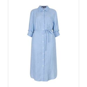 Red Button Jurk srb4774 pinstripe light blue