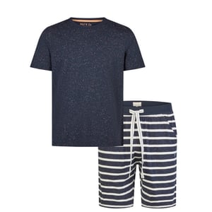Phil & Co Heren shortama korte pyjama set gemêleerd/gestreept