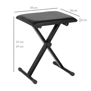 4goodz Pianokruk in hoogte instelbaar 39 x 29 x 37-47 cm kunstleer -