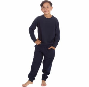 Kids Navy Tracksuit Crewneck Joggers Sweatshirt