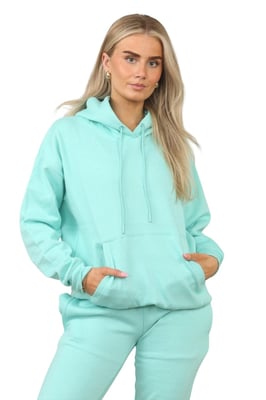 Womens Mint Pullover Tracksuit Hooded Set Hoodie Long Sleeve