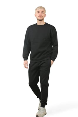 Crewneck Tracksuit Mens Black Fleece Jumper Sweatshirts Jogging Bottoms