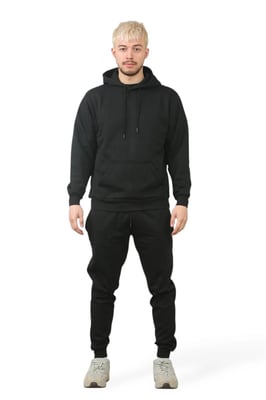 Hooded Tracksuit Mens Black Fleece Jumper Jogging Bottoms