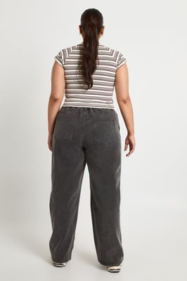 Plus Elasticated Back Tie Drawstring Straight Leg Jean