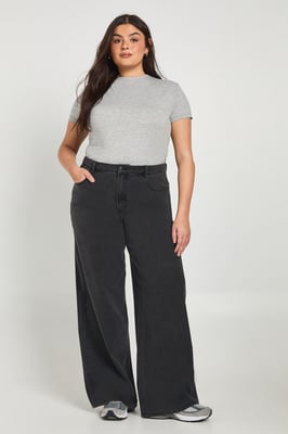 Plus Cinched Waist Loose Fit Jeans With Adjuster
