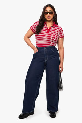 Plus Mid Waist Baggy Fit Jean