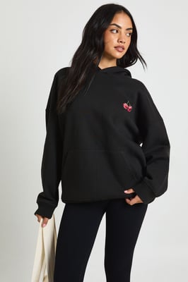 Cherry Print Oversized Hoodie