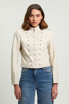 Leather Drummer Boy Detail Jacket