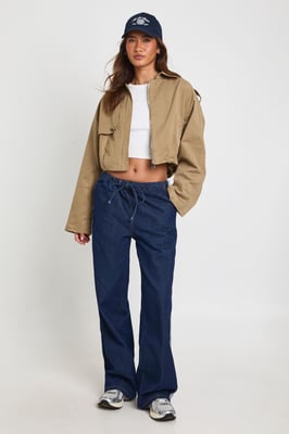 Cropped Utility Trench Jacket