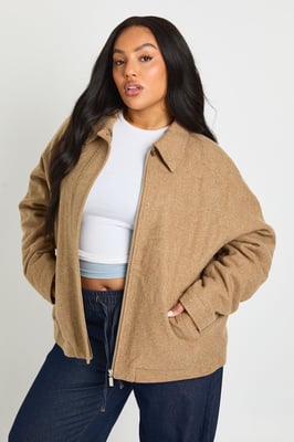 Plus Wool Look Oversized Jacket