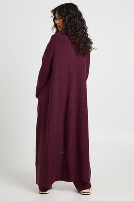 Textured Knit Oversized Longline Knited Maxi Cardigan